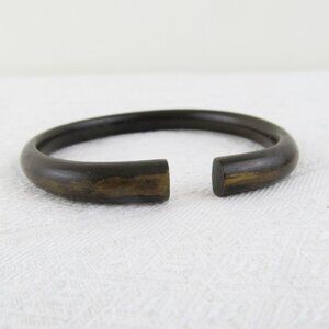 Antique heavy copper bangle bracelet, minimalist modernist cuff bracelet, bronze